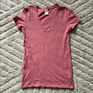 PINK Women's Pink V-Neck Top